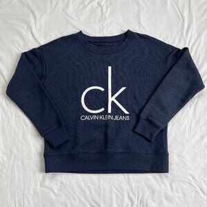 Calvin Klein Navy Blue Crew Neck Sweater, Women's Small